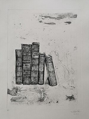 "Bücher vor Heuschrecke" (340) 